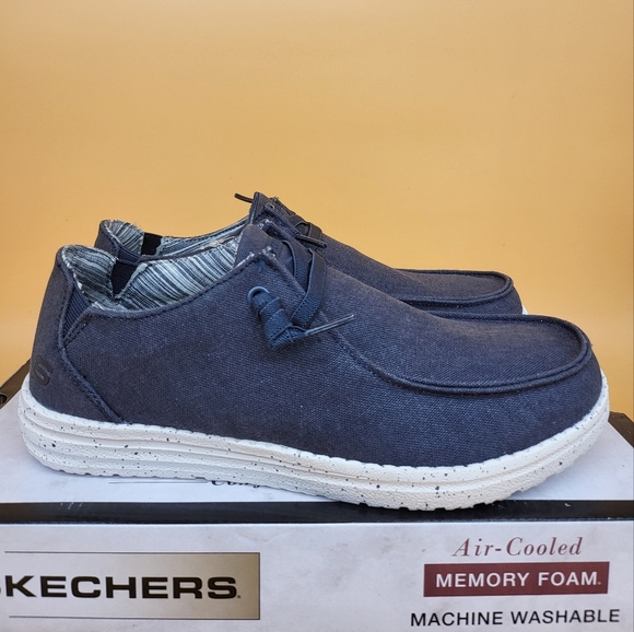 Skechers Men's Relaxed Fit Slip-On Melson - Chad Shoes in Navy - Picture 3 of 7